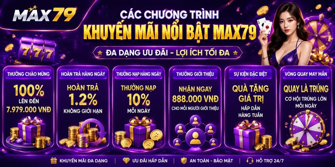 Khuyến mãi nổi bật thu hút người chơi Max79